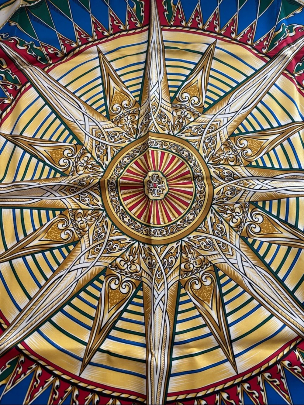 Vintage Nautical Compass Rose San Francisco oversized square scarf, 33” x 34”